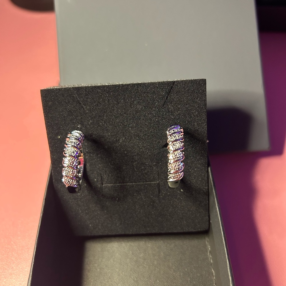 Diamond hoop earrings